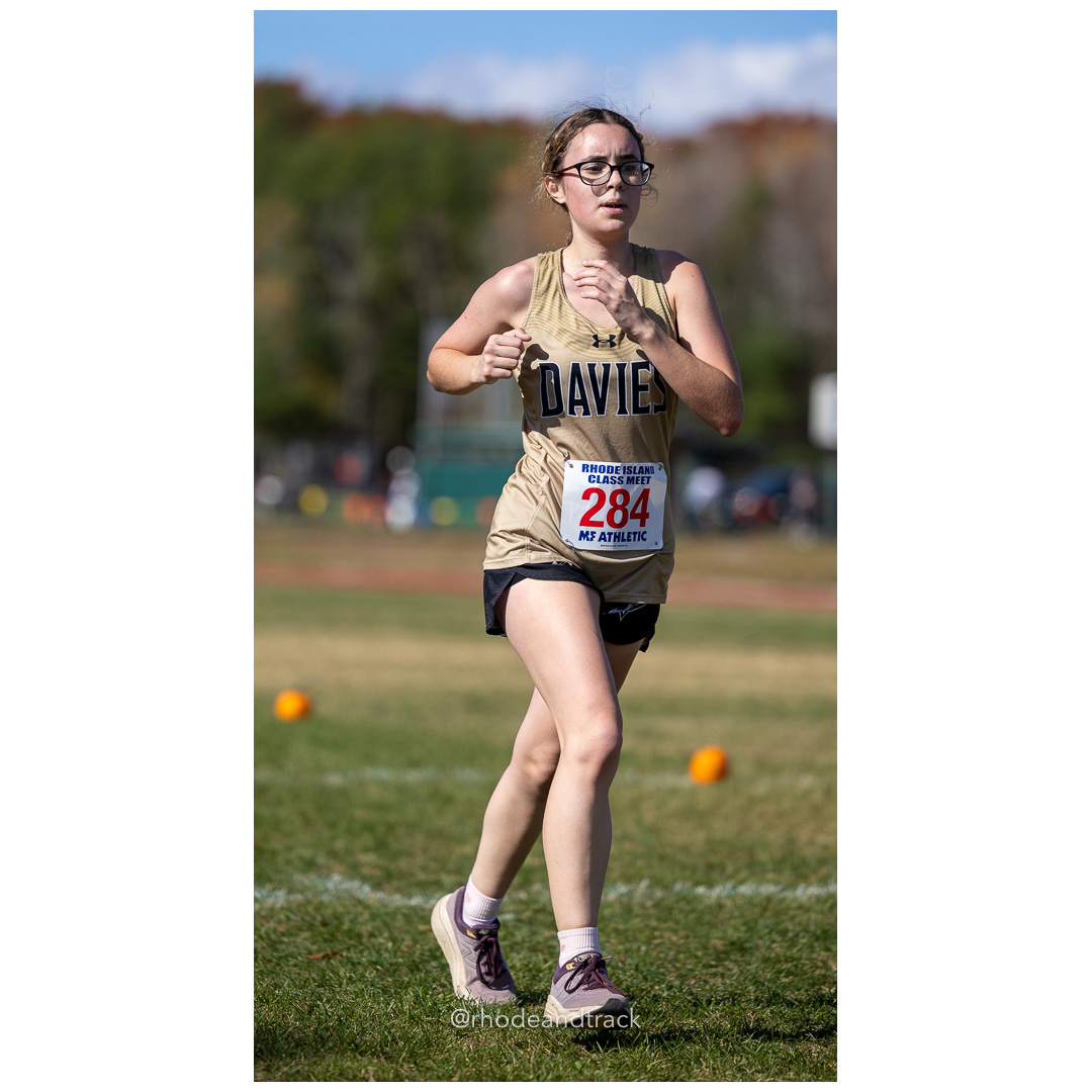 Julianna O'Brien, Davies, at 2024 RIIL Cross Country Class Championships at Ponaganset High School, North Scituate, Rhode Island on October 26, 2024 title=