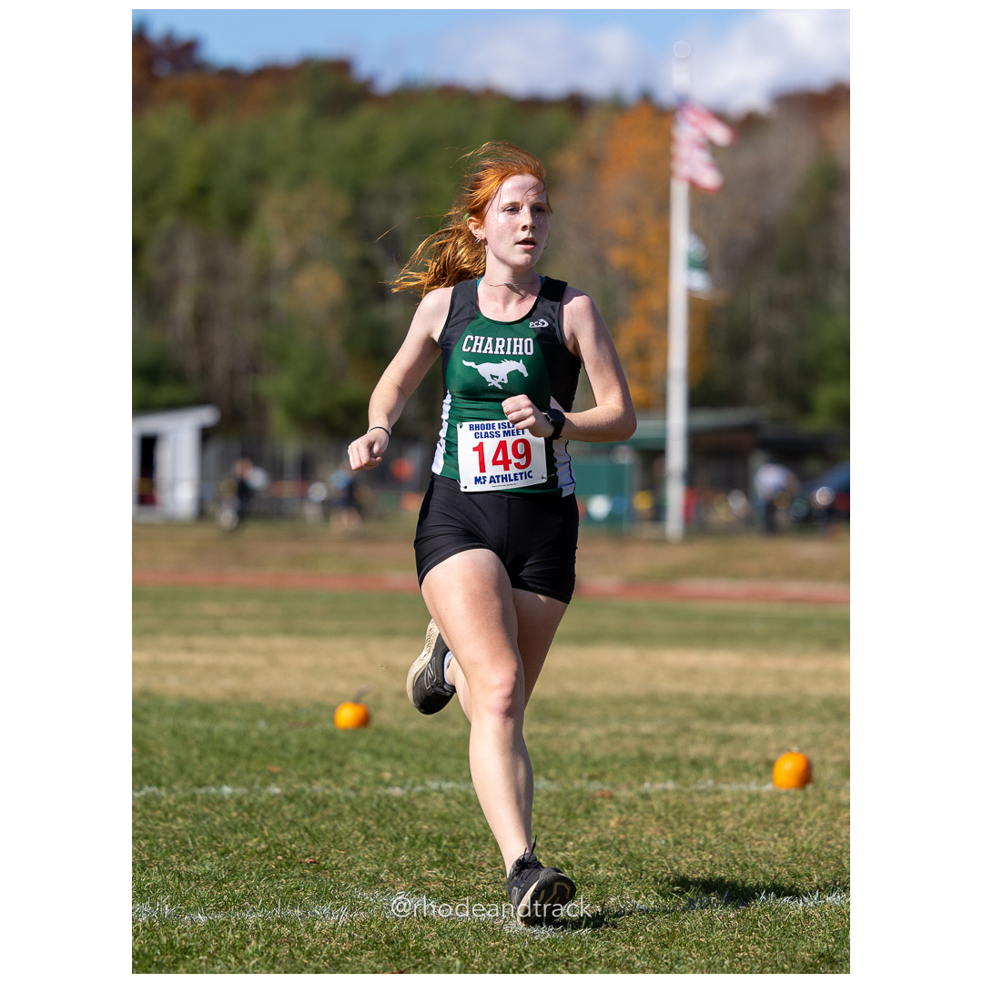 Chloe Grissom, Chariho, at 2024 RIIL Cross Country Class Championships at Ponaganset High School, North Scituate, Rhode Island on October 26, 2024 title=