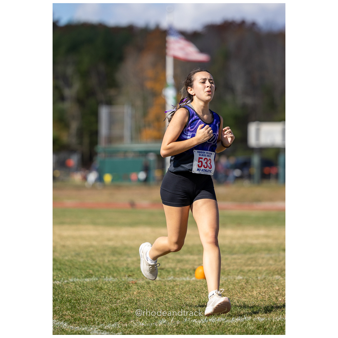 Alyson Gomes, Mount Hope, at 2024 RIIL Cross Country Class Championships at Ponaganset High School, North Scituate, Rhode Island on October 26, 2024 title=
