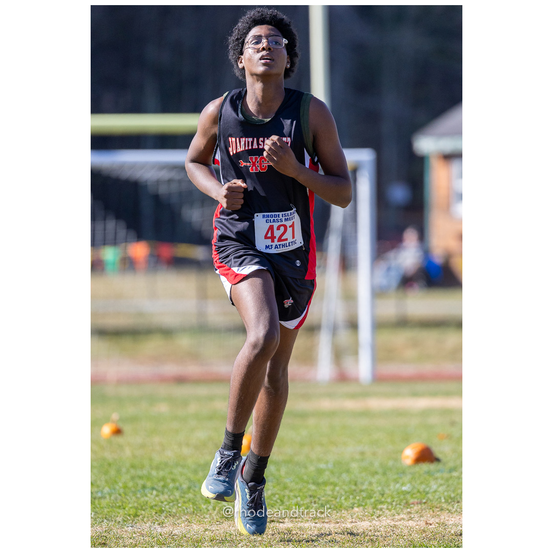 Anthony Gomes, Juanita Sanchez, at 2024 RIIL Cross Country Class Championships at Ponaganset High School, North Scituate, Rhode Island on October 26, 2024 title=