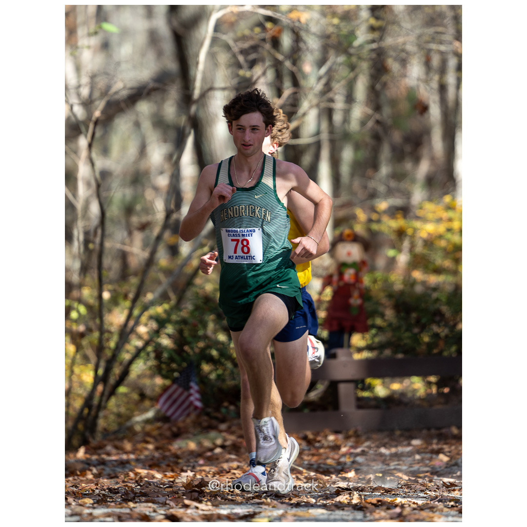 Evan Presbrey, Hendricken, at 2024 RIIL Cross Country Class Championships at Ponaganset High School, North Scituate, Rhode Island on October 26, 2024 title=