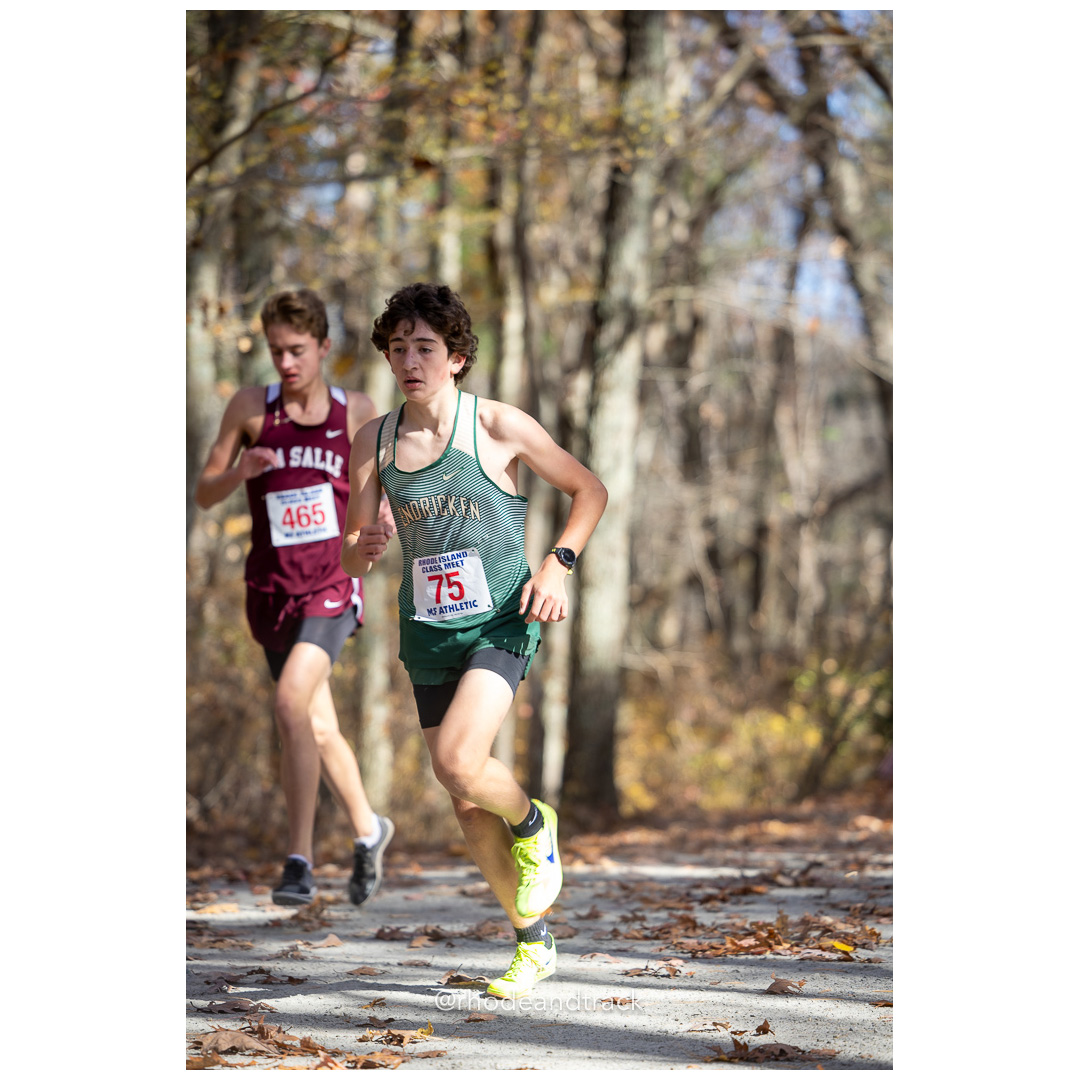 John Oliveira, Hendricken, at 2024 RIIL Cross Country Class Championships at Ponaganset High School, North Scituate, Rhode Island on October 26, 2024 title=