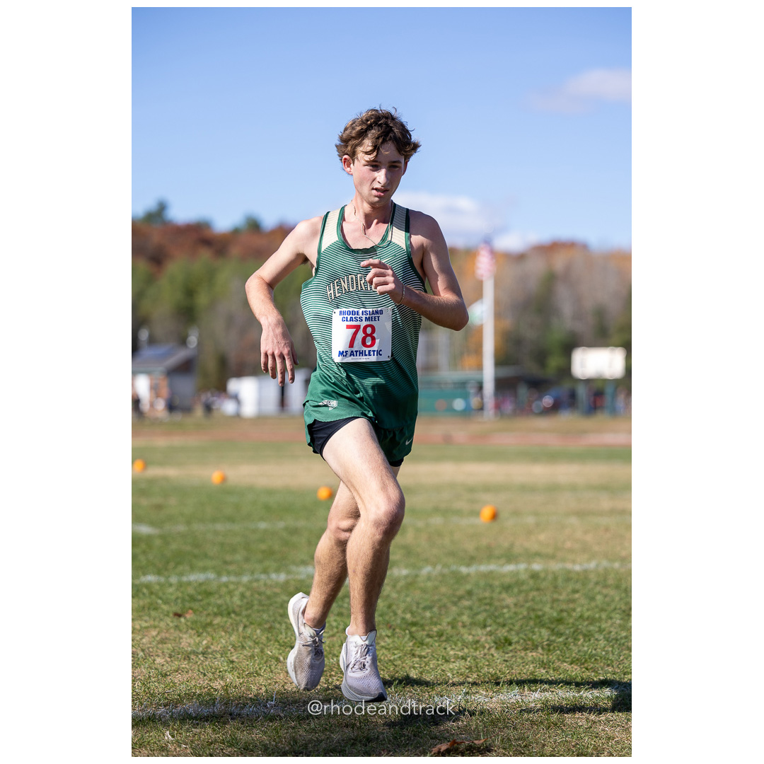 Evan Presbrey, Hendricken, at 2024 RIIL Cross Country Class Championships at Ponaganset High School, North Scituate, Rhode Island on October 26, 2024 title=