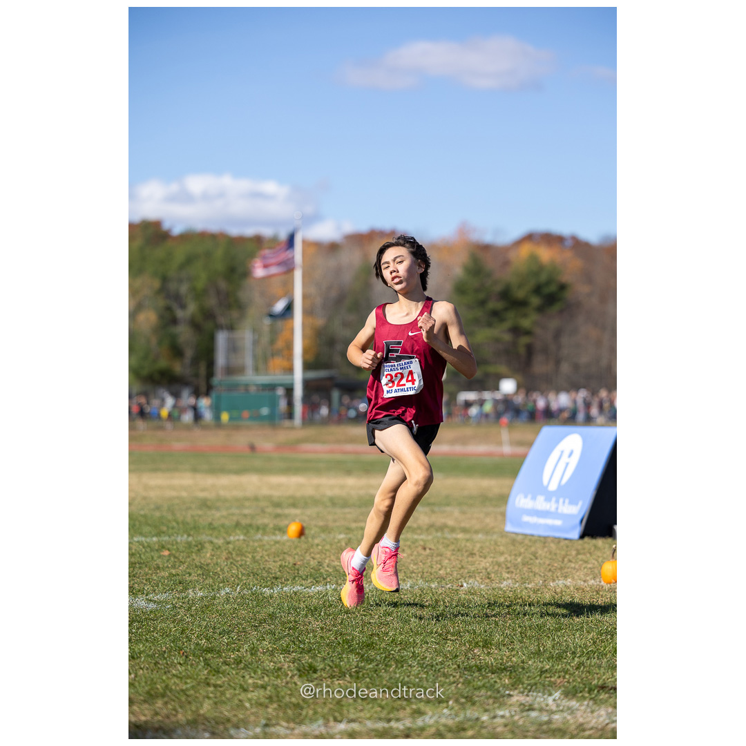 Jeremy Dru, East Greenwich, at 2024 RIIL Cross Country Class Championships at Ponaganset High School, North Scituate, Rhode Island on October 26, 2024 title=