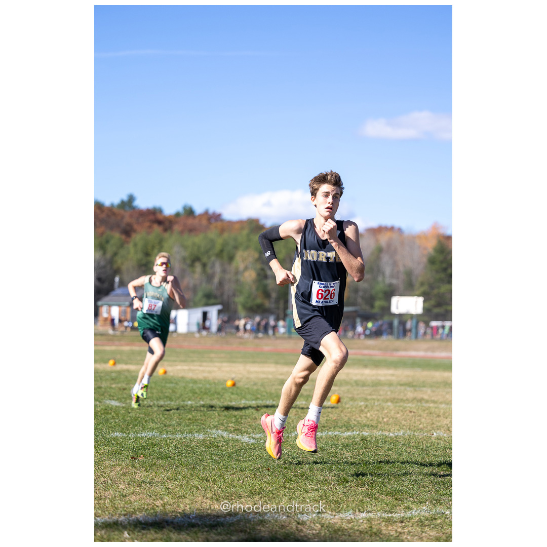 Thomas Lawrence, North Kingstown, at 2024 RIIL Cross Country Class Championships at Ponaganset High School, North Scituate, Rhode Island on October 26, 2024 title=