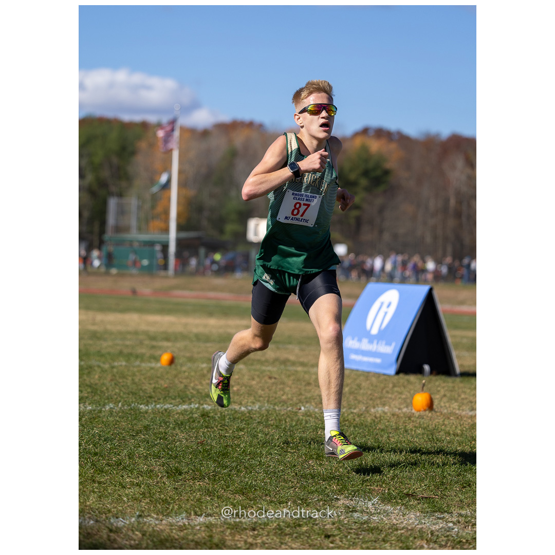 Justin Stockford, Hendricken, at 2024 RIIL Cross Country Class Championships at Ponaganset High School, North Scituate, Rhode Island on October 26, 2024 title=