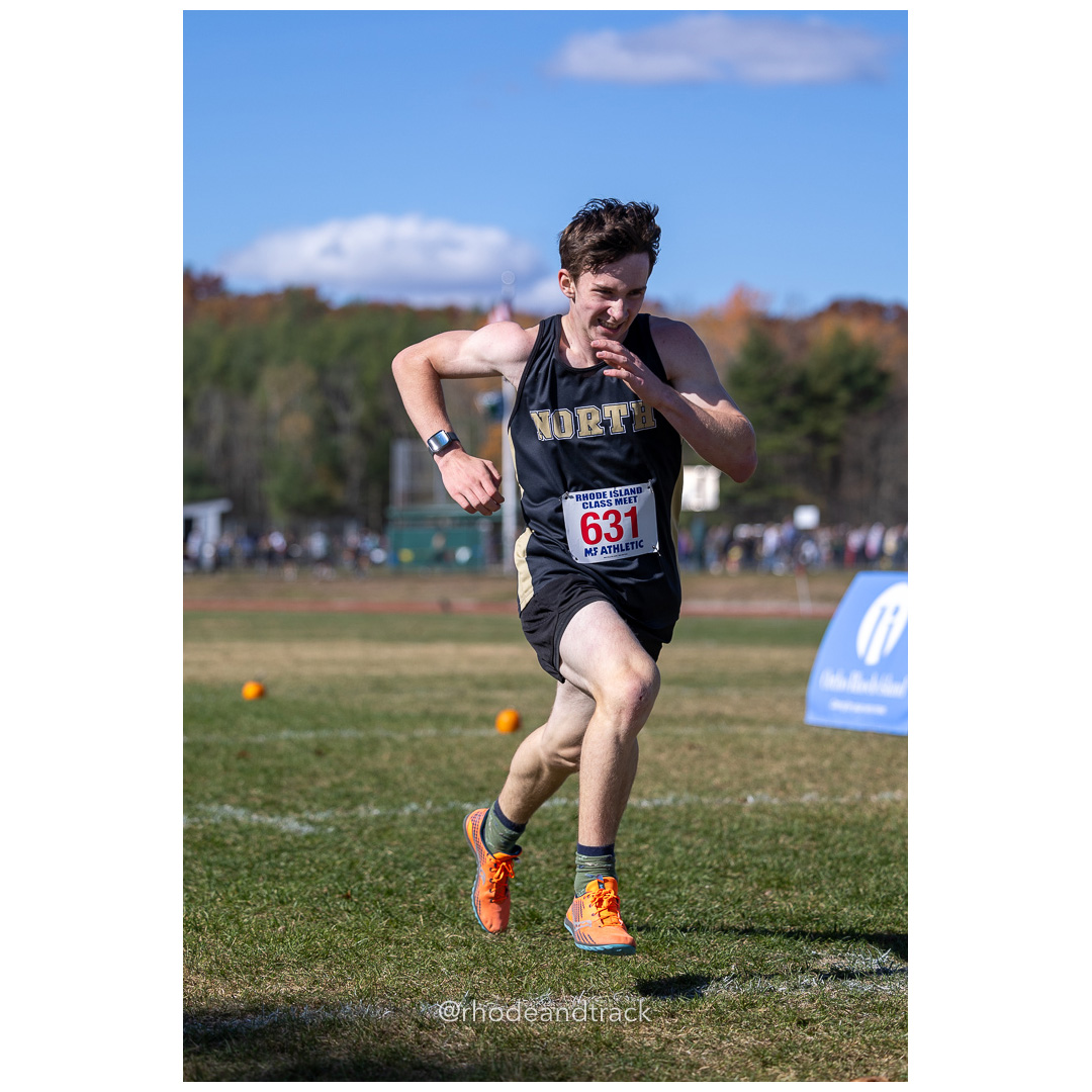 Henry Mather, North Kingstown, at 2024 RIIL Cross Country Class Championships at Ponaganset High School, North Scituate, Rhode Island on October 26, 2024 title=