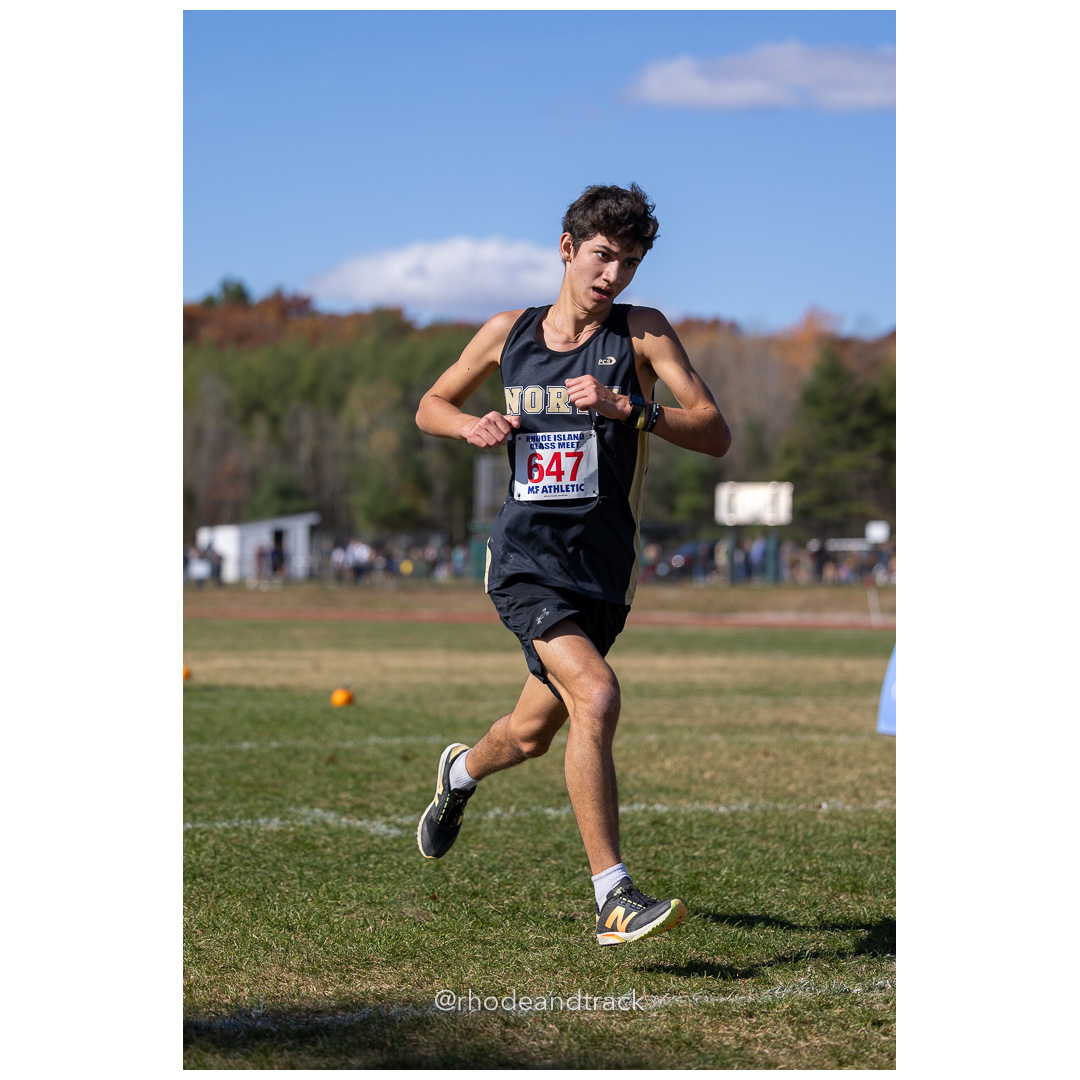 Jack Vieira, North Kingstown, at 2024 RIIL Cross Country Class Championships at Ponaganset High School, North Scituate, Rhode Island on October 26, 2024 title=