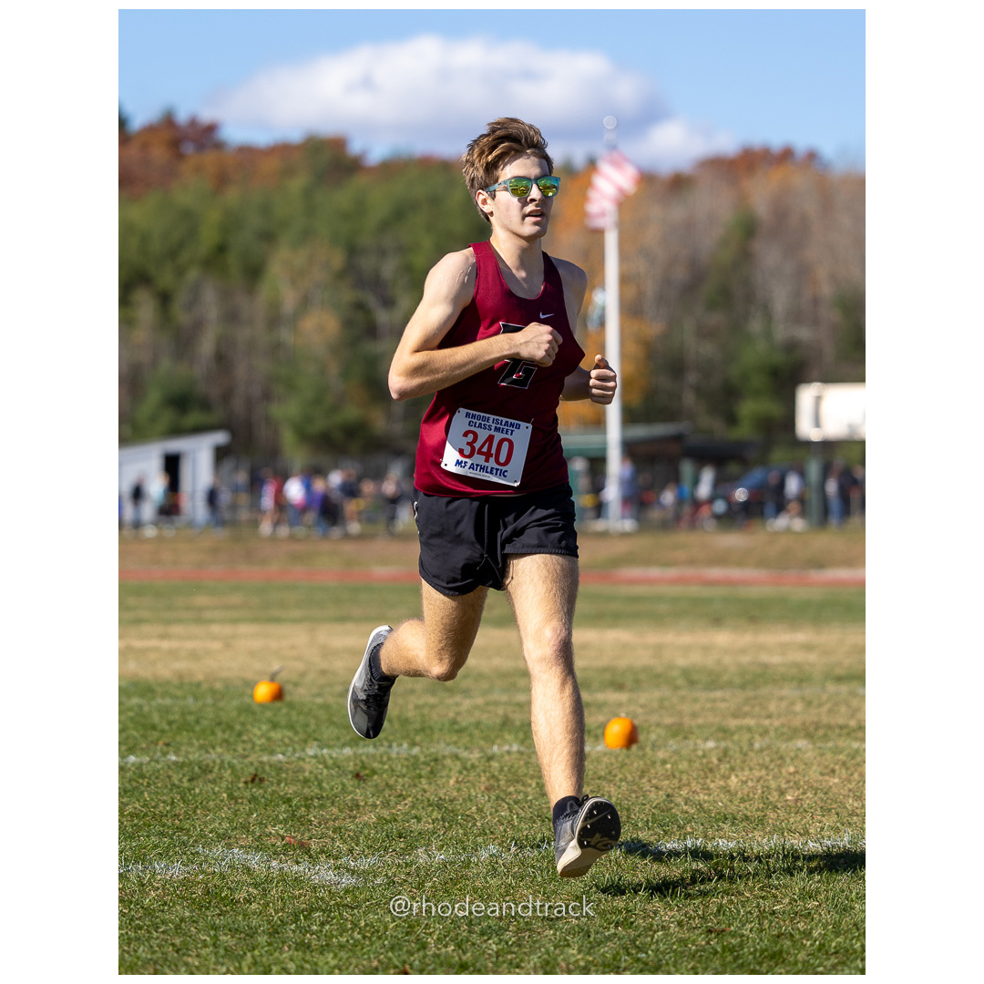 William Norris, East Greenwich, at 2024 RIIL Cross Country Class Championships at Ponaganset High School, North Scituate, Rhode Island on October 26, 2024 title=