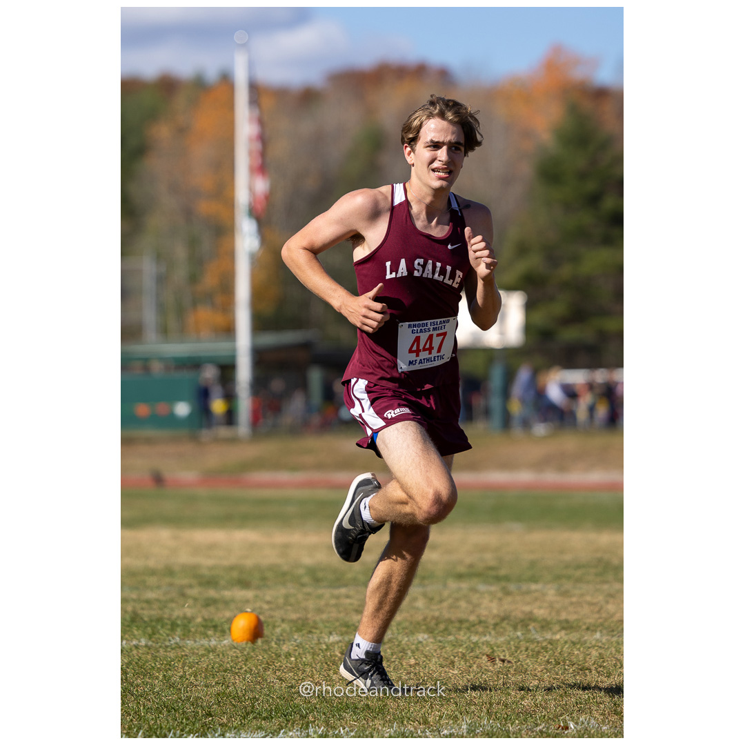 Noah Bergeron, La Salle, at 2024 RIIL Cross Country Class Championships at Ponaganset High School, North Scituate, Rhode Island on October 26, 2024 title=