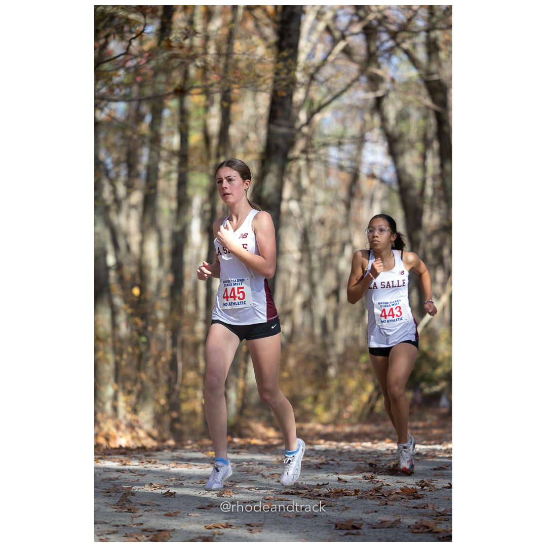 Ainsley Way, La Salle, Karla Vargas, La Salle, at 2024 RIIL Cross Country Class Championships at Ponaganset High School, North Scituate, Rhode Island on October 26, 2024 title=