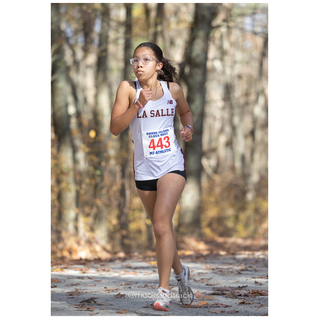 Karla Vargas, La Salle, at 2024 RIIL Cross Country Class Championships at Ponaganset High School, North Scituate, Rhode Island on October 26, 2024 title=