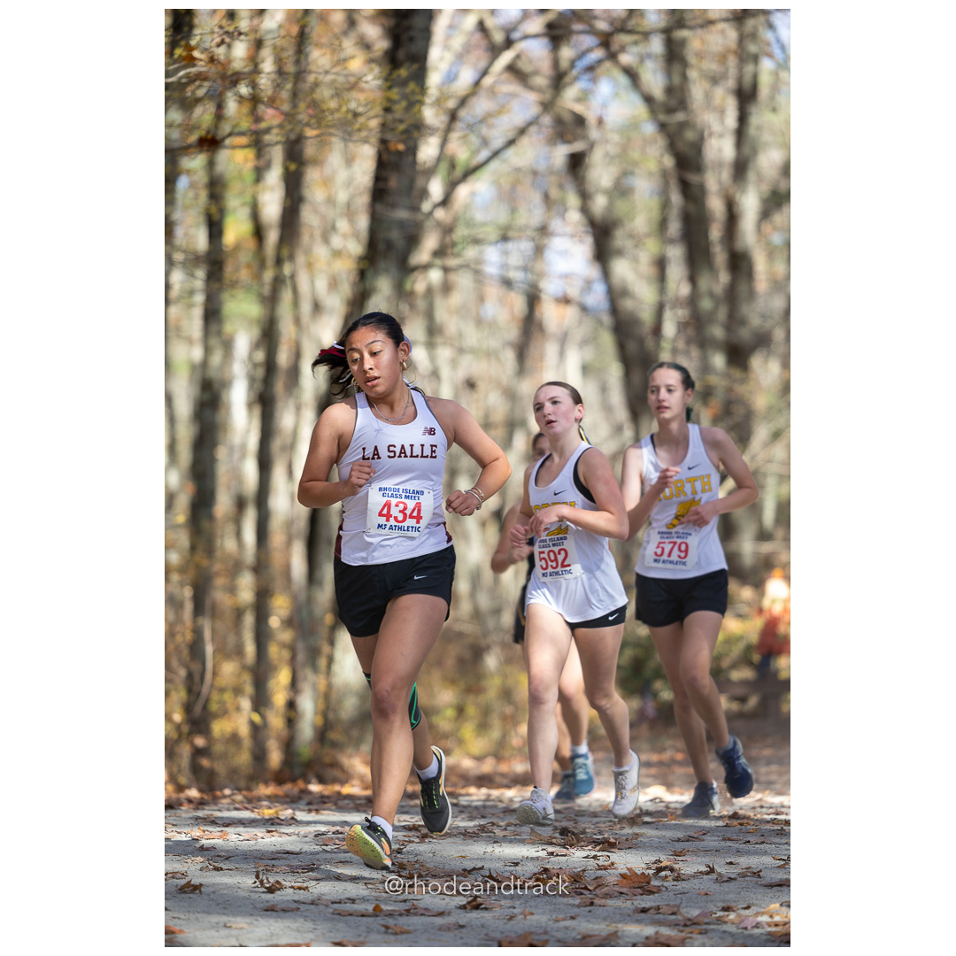 Victoria Lopez, La Salle, at 2024 RIIL Cross Country Class Championships at Ponaganset High School, North Scituate, Rhode Island on October 26, 2024 title=