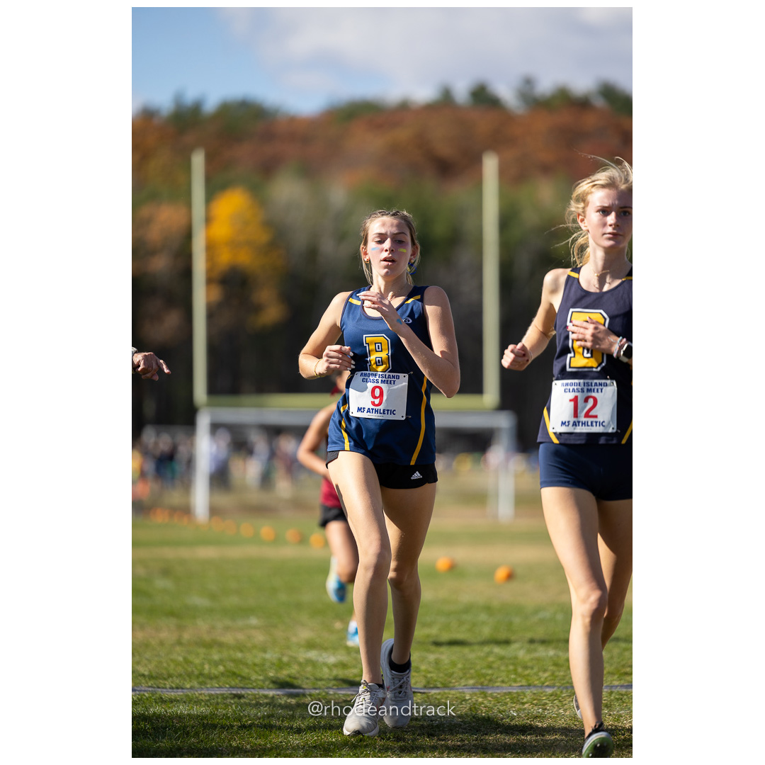 Ginevra Girardello, Barrington, at 2024 RIIL Cross Country Class Championships at Ponaganset High School, North Scituate, Rhode Island on October 26, 2024 title=