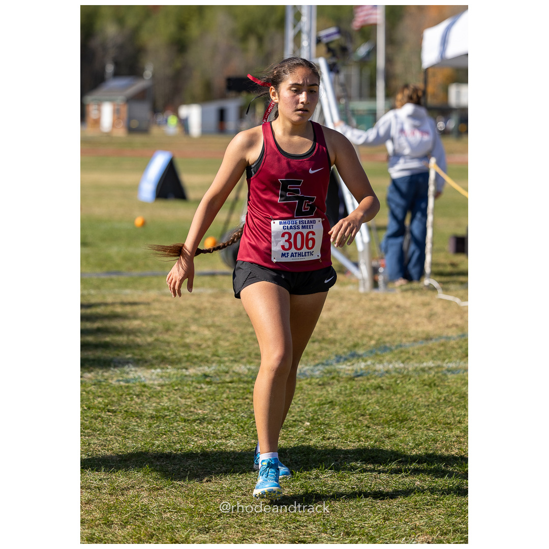Isabella Gomez-Rodriguez, East Greenwich, at 2024 RIIL Cross Country Class Championships at Ponaganset High School, North Scituate, Rhode Island on October 26, 2024 title=