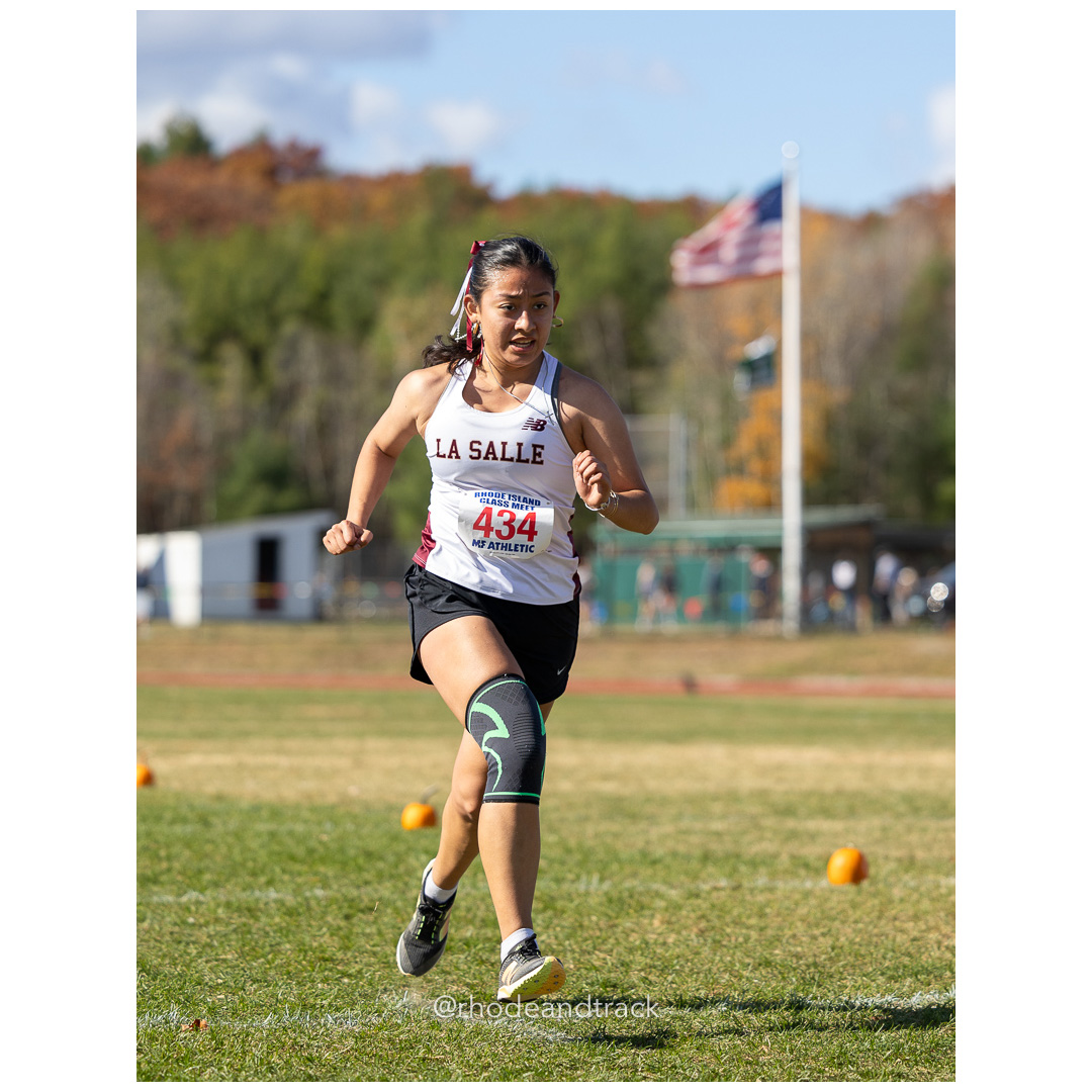 Victoria Lopez, La Salle, at 2024 RIIL Cross Country Class Championships at Ponaganset High School, North Scituate, Rhode Island on October 26, 2024 title=