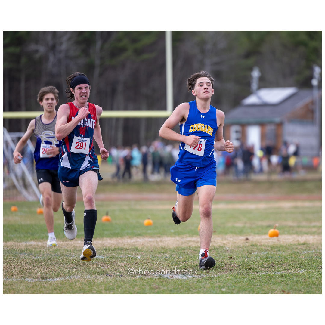 Ryan Brady, Toll Gate, GR 12 - Logan Neishel, North Providence, GR 12 - 2024 RIIL Cross Country RI State Championship at Ponaganset High School, North Scituate, Rhode Island on November 2, 2024 File: ./dir-boys/241102-241102-2024-RI-Cross-Country-State-Championsips-Ponaganset-273-062A4136.jpg Ryan Brady, Toll Gate, GR 12 - Logan Neishel, North Providence, GR 12 - 2024 RIIL Cross Country RI State Championship at Ponaganset High Sc…