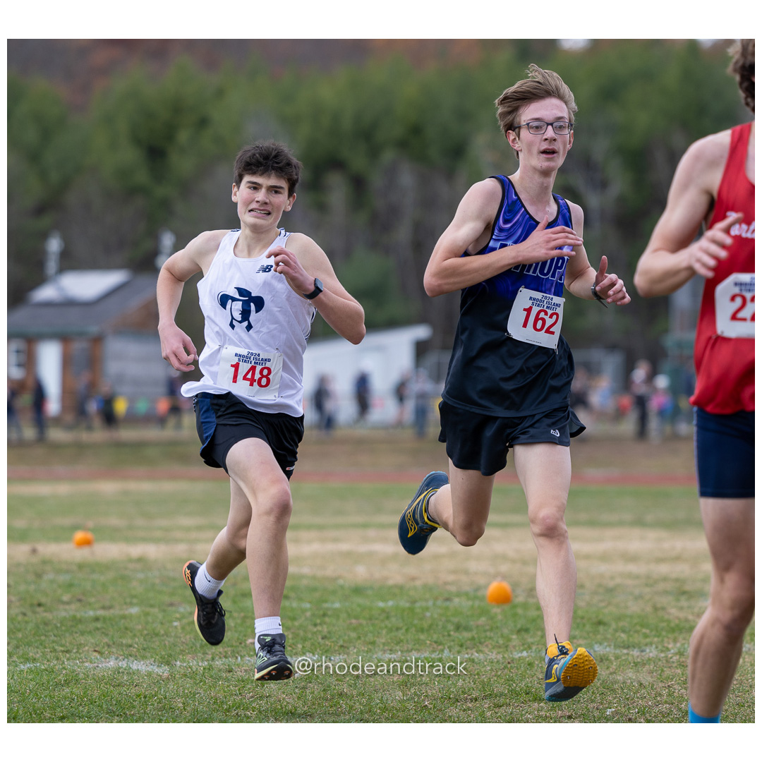 Ian Whiteley, Moses Brown, GR 10 - Gavin Stegall, Mount Hope, GR 11 - 2024 RIIL Cross Country RI State Championship at Ponaganset High School, North Scituate, Rhode Island on November 2, 2024 File: ./dir-boys/241102-241102-2024-RI-Cross-Country-State-Championsips-Ponaganset-288-062A4354.jpg Ian Whiteley, Moses Brown, GR 10 - Gavin Stegall, Mount Hope, GR 11 - 2024 RIIL Cross Country RI State Championship at Ponaganset High Scho…