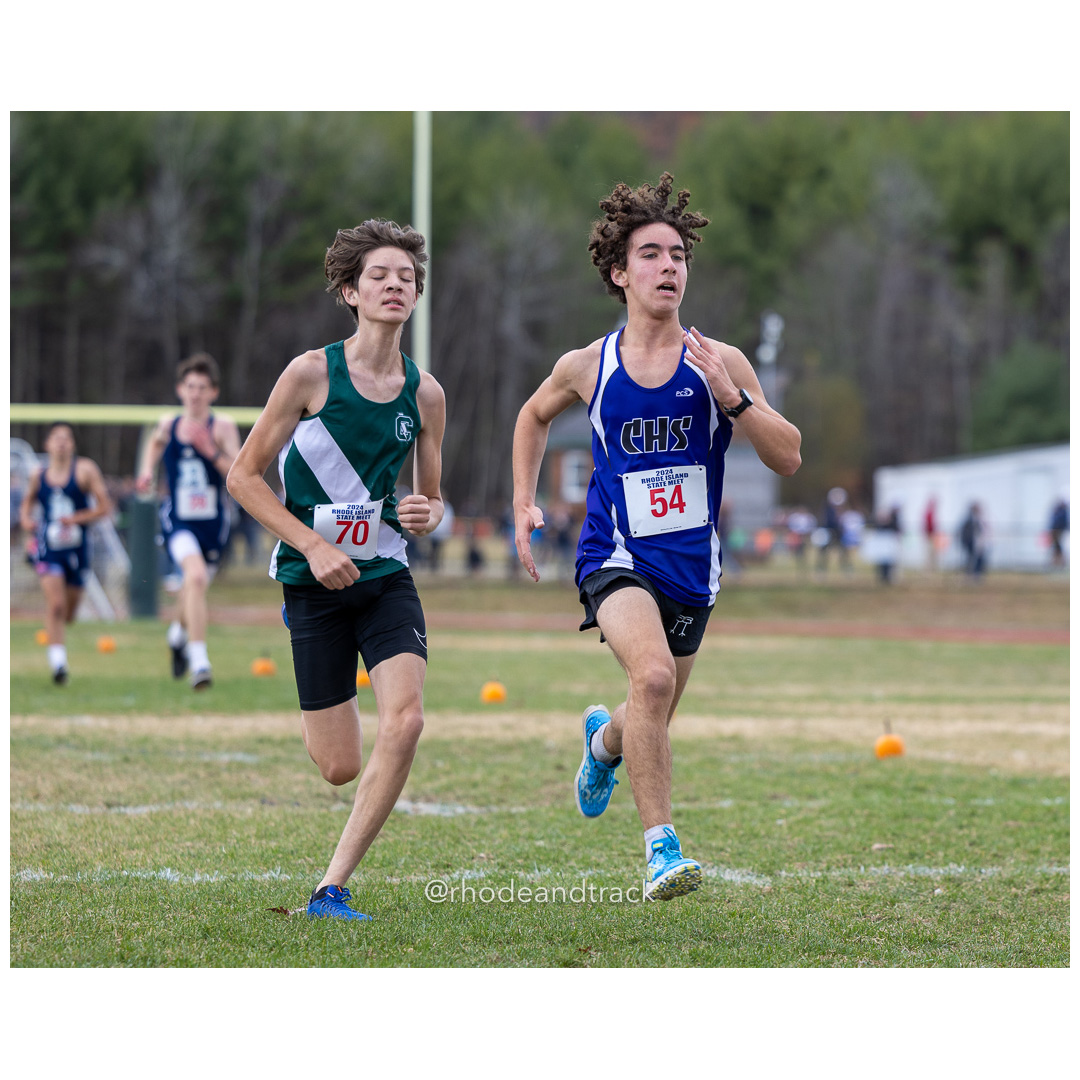 Jaiden Ferrara, Cranston East, GR 10 - Jesse Lichtenstein, CLASSICAL, GR 9 - 2024 RIIL Cross Country RI State Championship at Ponaganset High School, North Scituate, Rhode Island on November 2, 2024 File: ./dir-boys/241102-241102-2024-RI-Cross-Country-State-Championsips-Ponaganset-289-062A4368.jpg Jaiden Ferrara, Cranston East, GR 10 - Jesse Lichtenstein, CLASSICAL, GR 9 - 2024 RIIL Cross Country RI State Championship at Ponaganset Hi…