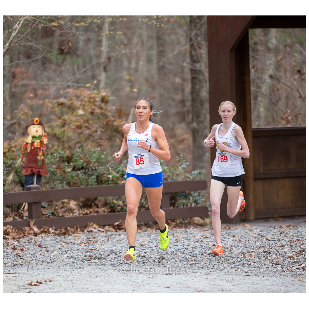 Kiley DeFusco, Cumberland High School, GR 12 - Abbie Tighe, North Kingstown High School, GR 10 - 2024 RIIL Cross Country RI State Championship at Ponaganset High School, North Scituate, Rhode Island on November 2, 2024 File: ./dir-girls/241102-241102-2024-RI-Cross-Country-State-Championsips-Ponaganset-356-062A4762.jpg Kiley DeFusco, Cumberland High School, GR 12 - Abbie Tighe, North Kingstown High School, GR 10 - 2024 RIIL Cross Country RI State Champions…