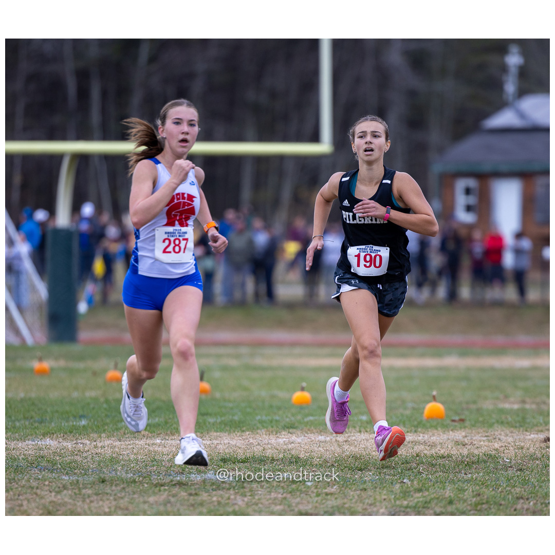 Anna O'Donnell, Toll Gate High School, GR 10 - Juliana Kavanagh, Pilgrim High School, GR 9 - 2024 RIIL Cross Country RI State Championship at Ponaganset High School, North Scituate, Rhode Island on November 2, 2024 File: ./dir-girls/241102-241102-2024-RI-Cross-Country-State-Championsips-Ponaganset-458-062A6611.jpg Anna O'Donnell, Toll Gate High School, GR 10 - Juliana Kavanagh, Pilgrim High School, GR 9 - 2024 RIIL Cross Country RI State Championship…