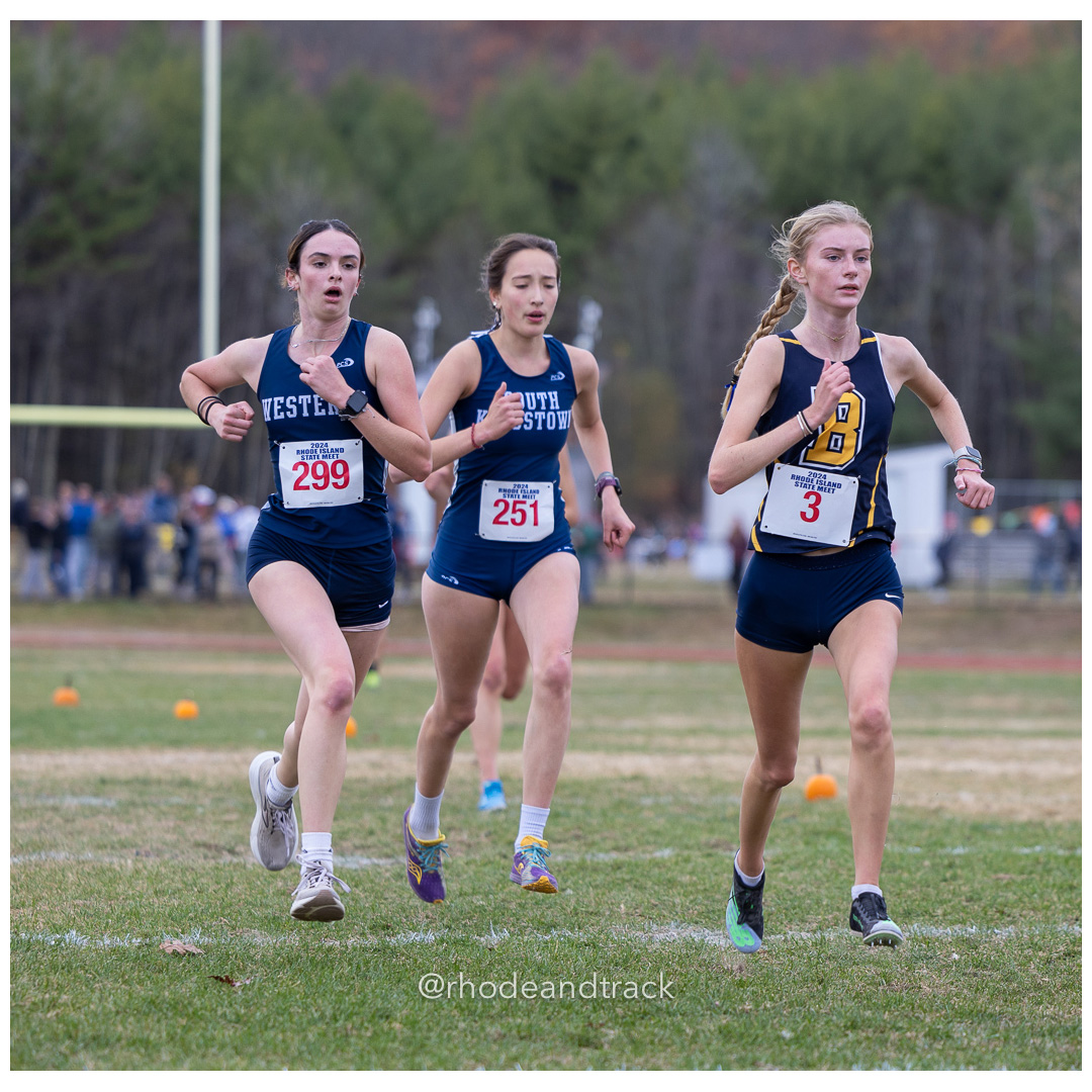 Dacia Gingerella, Westerly High School, GR 11 - Matilde Soffientino, South Kingstown High School, GR 12 - Maeve Kelly, Barrington High School, GR 11 - 2024 RIIL Cross Country RI State Championship at Ponaganset High School, North Scituate, Rhode Island on November 2, 2024 File: ./dir-girls/241102-241102-2024-RI-Cross-Country-State-Championsips-Ponaganset-490-062A7306.jpg Dacia Gingerella, Westerly High School, GR 11 - Matilde Soffientino, South Kingstown High School, GR 12 - Maeve Kelly, Barrington High Scho…