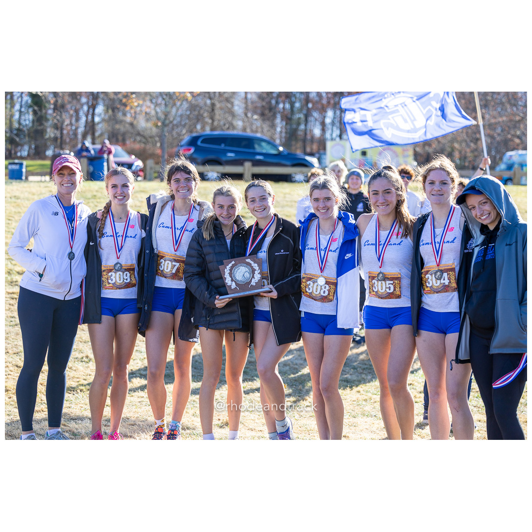 Cumberland XC TF, Team 2nd Place, 2024 New England Cross Country Championships at Wickham Park in Manchester CT on November 9, 2024 title=