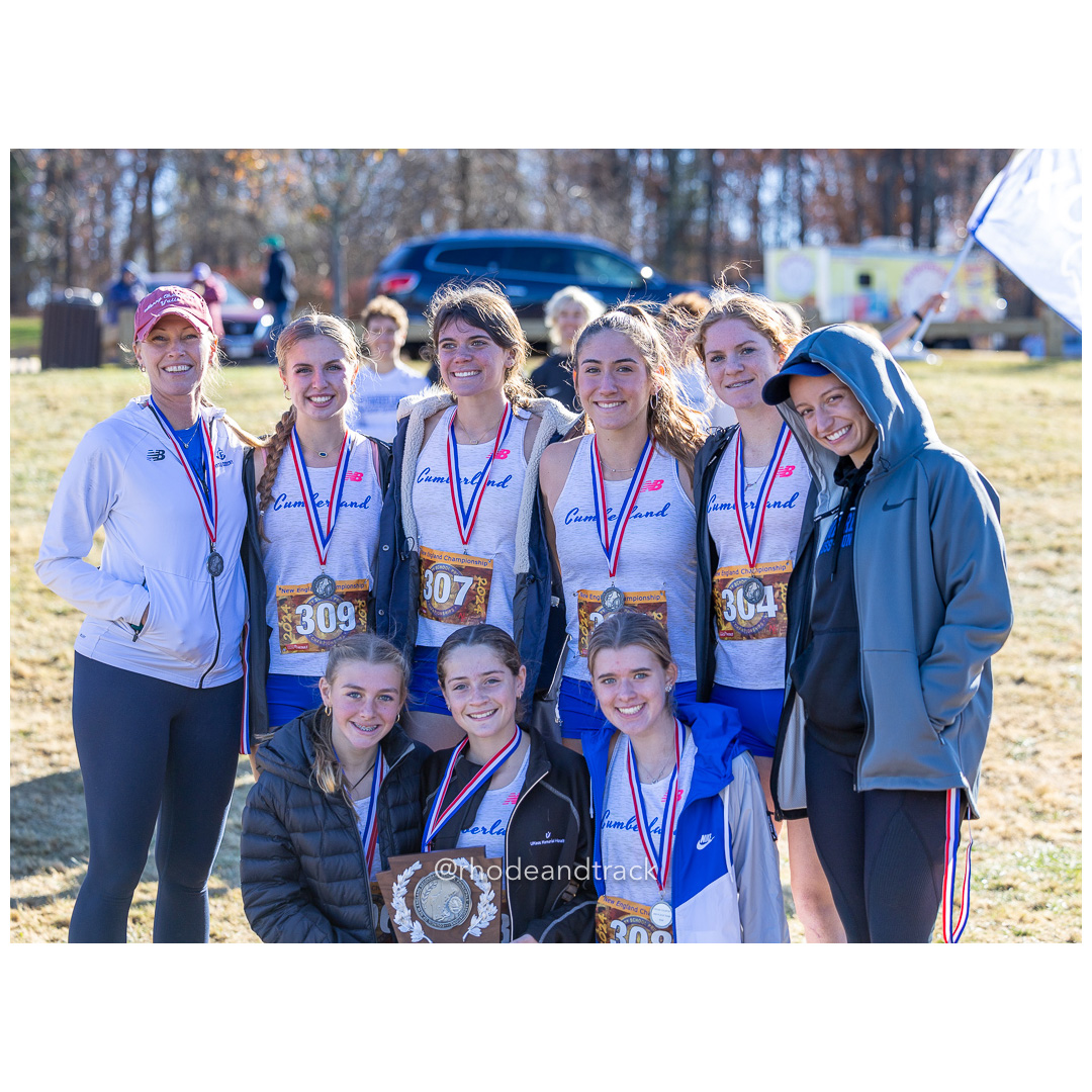 Cumberland XC TF, Team 2nd Place, 2024 New England Cross Country Championships at Wickham Park in Manchester CT on November 9, 2024 title=