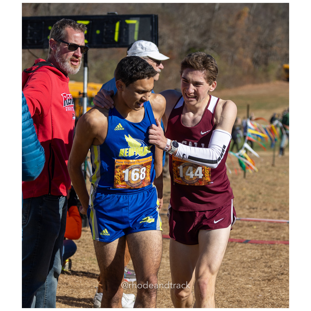 Soheib Dissa, Newtown GR 12, Marshall Vernon, Lasalle Academy GR 11,  2024 New England Cross Country Championships at Wickham Park in Manchester CT on November 9, 2024 title=