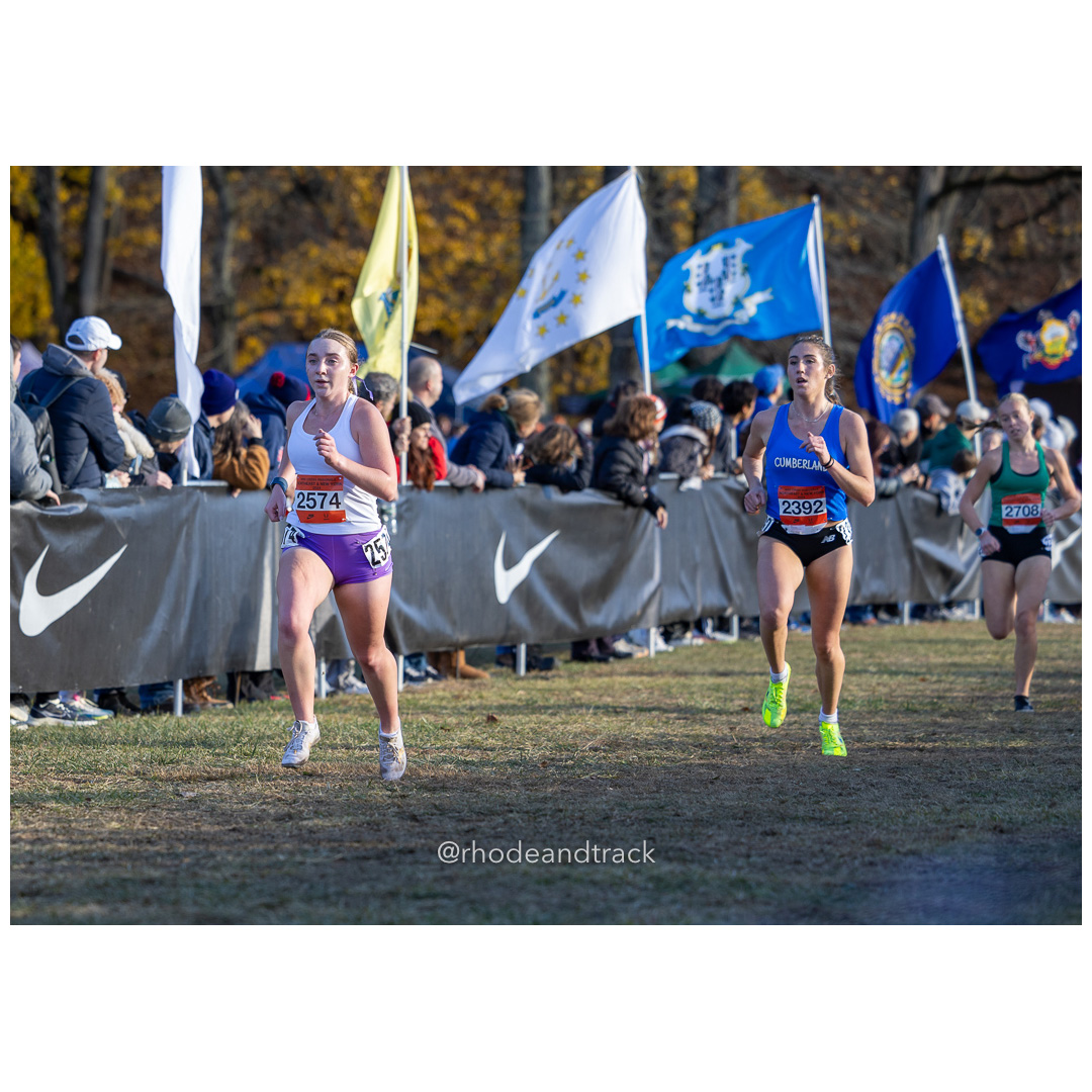 Kayla Kerr Pingry [SR], Kiley Defusco Cumberland XCTF Club [SR] at 2024 Nike Cross Regional New England and New York Championships at Bowdo…