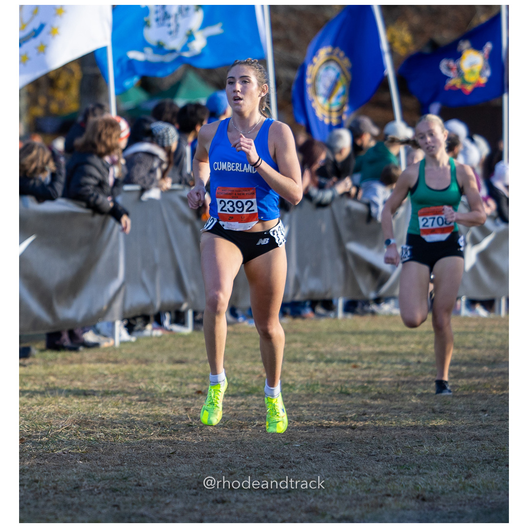 Kayla Kerr Pingry [SR], Kiley Defusco Cumberland XCTF Club [SR] at 2024 Nike Cross Regional New England and New York Championships at Bowdo…
