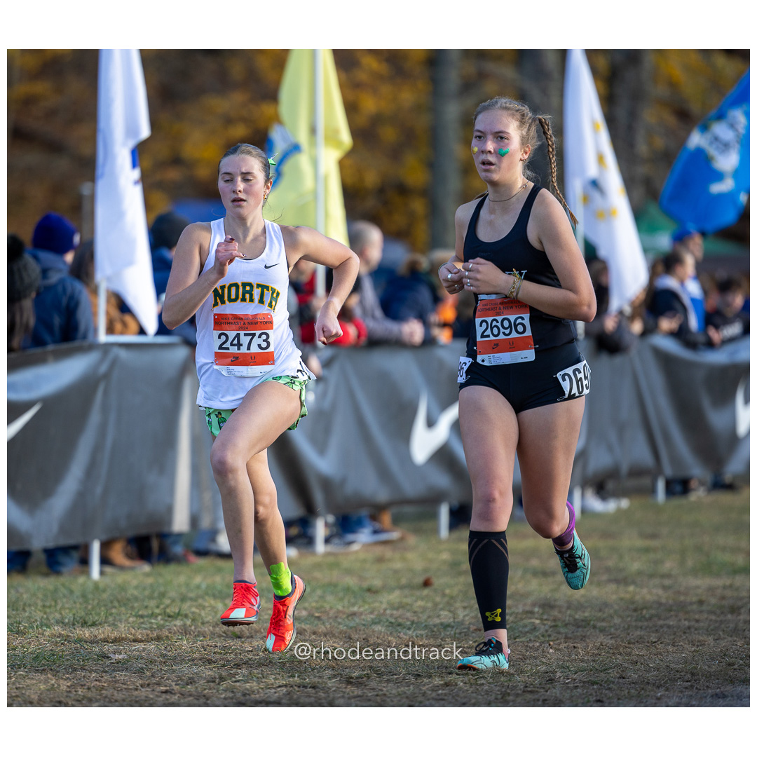 Emily Scott Hunterdon Lions Track Club [JR], Amelia Walsh Tooky Track Club [SR] at 2024 Nike Cross Regional New England and New York Champi…