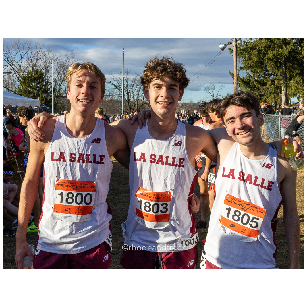 Tristen McDonough La Salle TC [SR], Seamus O'Brien La Salle TC [SR], Nicholas Paquin La Salle TC [SR] 2024 Nike Cross Regional New England…