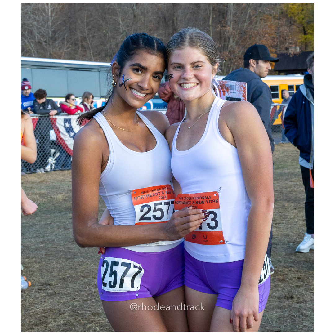 Gia Sachan Pingry [JR], Leah Holmes Pingry [SO] 2024 Nike Cross Regional New England and New York Championships at Bowdoin Park in Wappinge…