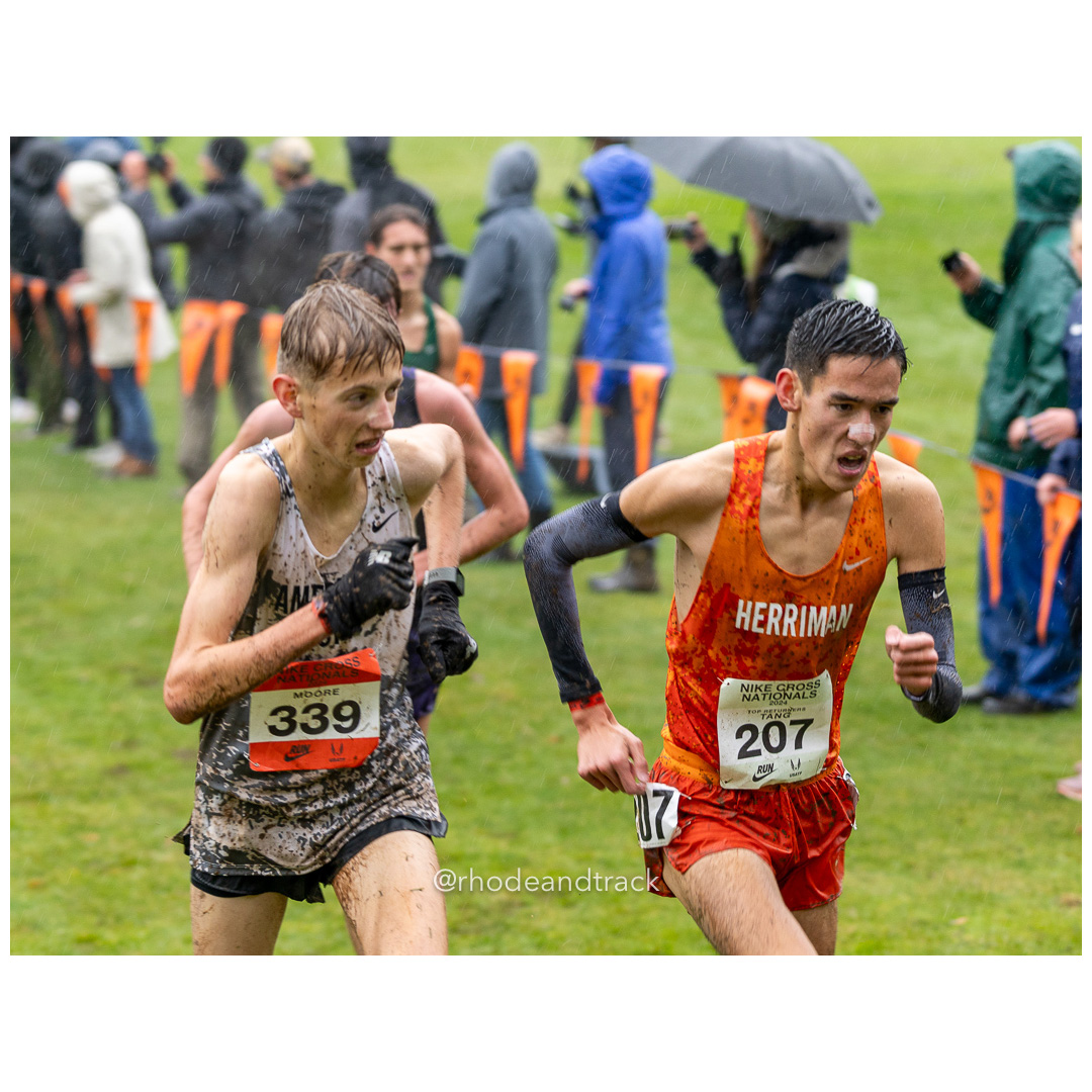 Carter MOORE American Fork #339 • Yr: SR, Jonah TANG Herriman #207 • Yr: SR - 2024 Nike Cross Country National Championships at Glendoveer Golf Club in Portland, Oregon on December 7, 2024 File: ./dir-boys/241207-nike-cross-nationals-nxn-portland-oregon-december-7-2024-221-296A4143.jpg Carter MOORE American Fork #339 • Yr: SR, Jonah TANG Herriman #207 • Yr: SR - 2024 Nike Cross Country National Championships at Glendoveer…