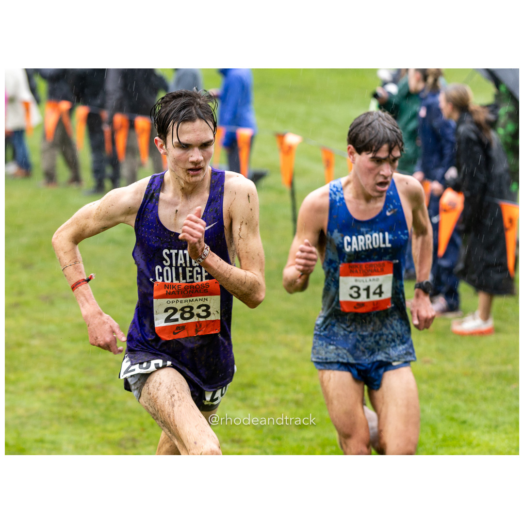 Theo OPPERMANN State College #283 • Yr: SO, Blake BULLARD Carroll #314 • Yr: SR - 2024 Nike Cross Country National Championships at Glendoveer Golf Club in Portland, Oregon on December 7, 2024 File: ./dir-boys/241207-nike-cross-nationals-nxn-portland-oregon-december-7-2024-224-296A4198.jpg Theo OPPERMANN State College #283 • Yr: SO, Blake BULLARD Carroll #314 • Yr: SR - 2024 Nike Cross Country National Championships at Glendov…
