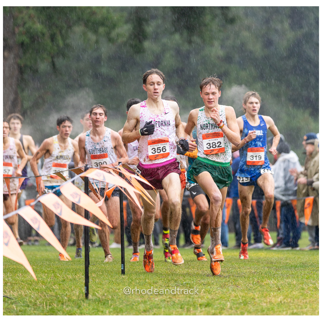 Eli FITCHEN-YOUNG California-1 #356 • Yr: SR, Tayvon KITCHEN Northwest-3 #382 • Yr: SR - 2024 Nike Cross Country National Championships at Glendoveer Golf Club in Portland, Oregon on December 7, 2024 File: ./dir-boys/241207-nike-cross-nationals-nxn-portland-oregon-december-7-2024-72-296A1765.jpg Eli FITCHEN-YOUNG California-1 #356 • Yr: SR, Tayvon KITCHEN Northwest-3 #382 • Yr: SR - 2024 Nike Cross Country National Championships at…