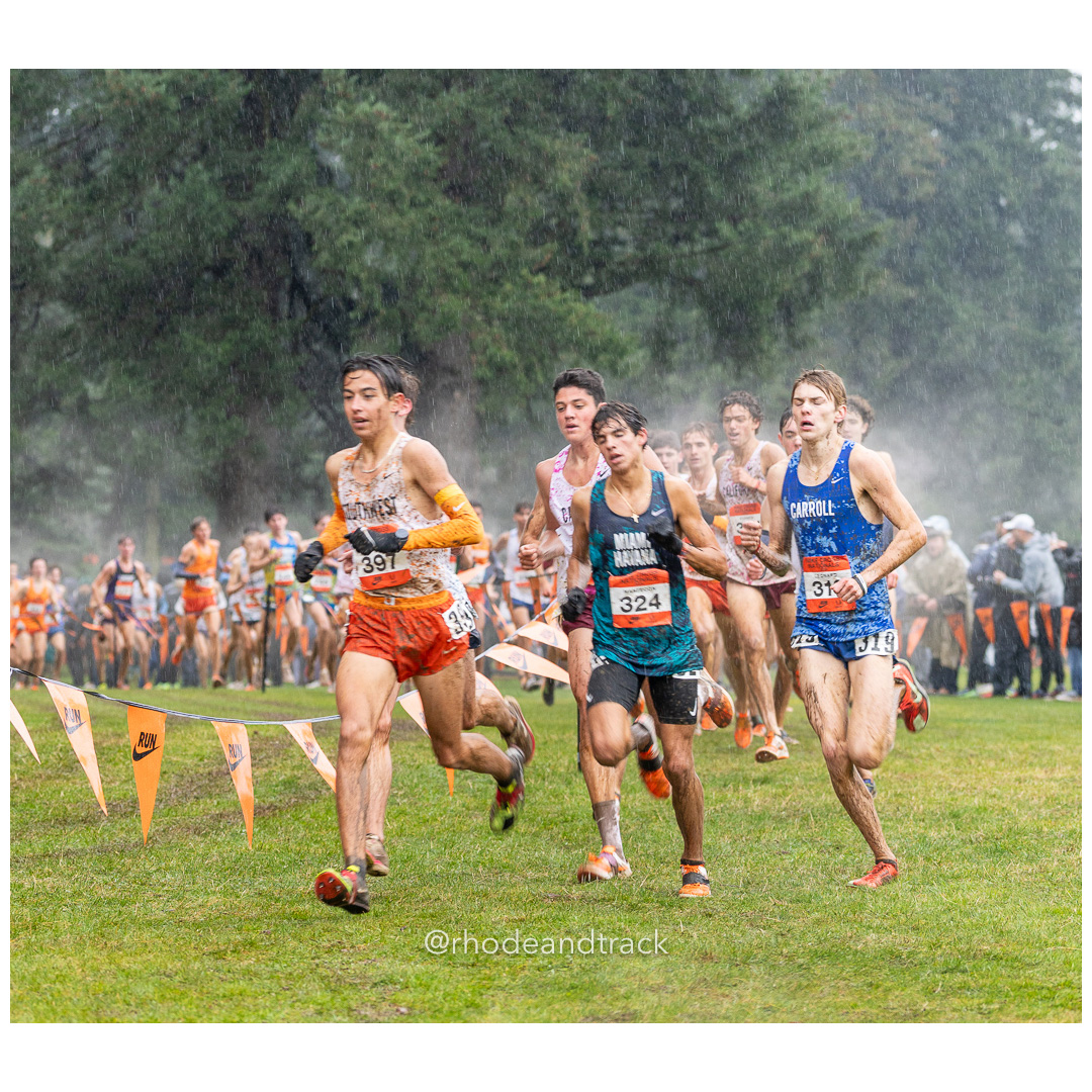 Aiden LE ROUX Southwest-3 #397 • Yr: JR, Marcelo MANTECON Miami Havana #324 • Yr: SO, Caden LEONARD Carroll #319 • Yr: JR - 2024 Nike Cross Country National Championships at Glendoveer Golf Club in Portland, Oregon on December 7, 2024 File: ./dir-boys/241207-nike-cross-nationals-nxn-portland-oregon-december-7-2024-75-296A1803.jpg Aiden LE ROUX Southwest-3 #397 • Yr: JR, Marcelo MANTECON Miami Havana #324 • Yr: SO, Caden LEONARD Carroll #319 • Yr: JR - 2024 Nike Cross…