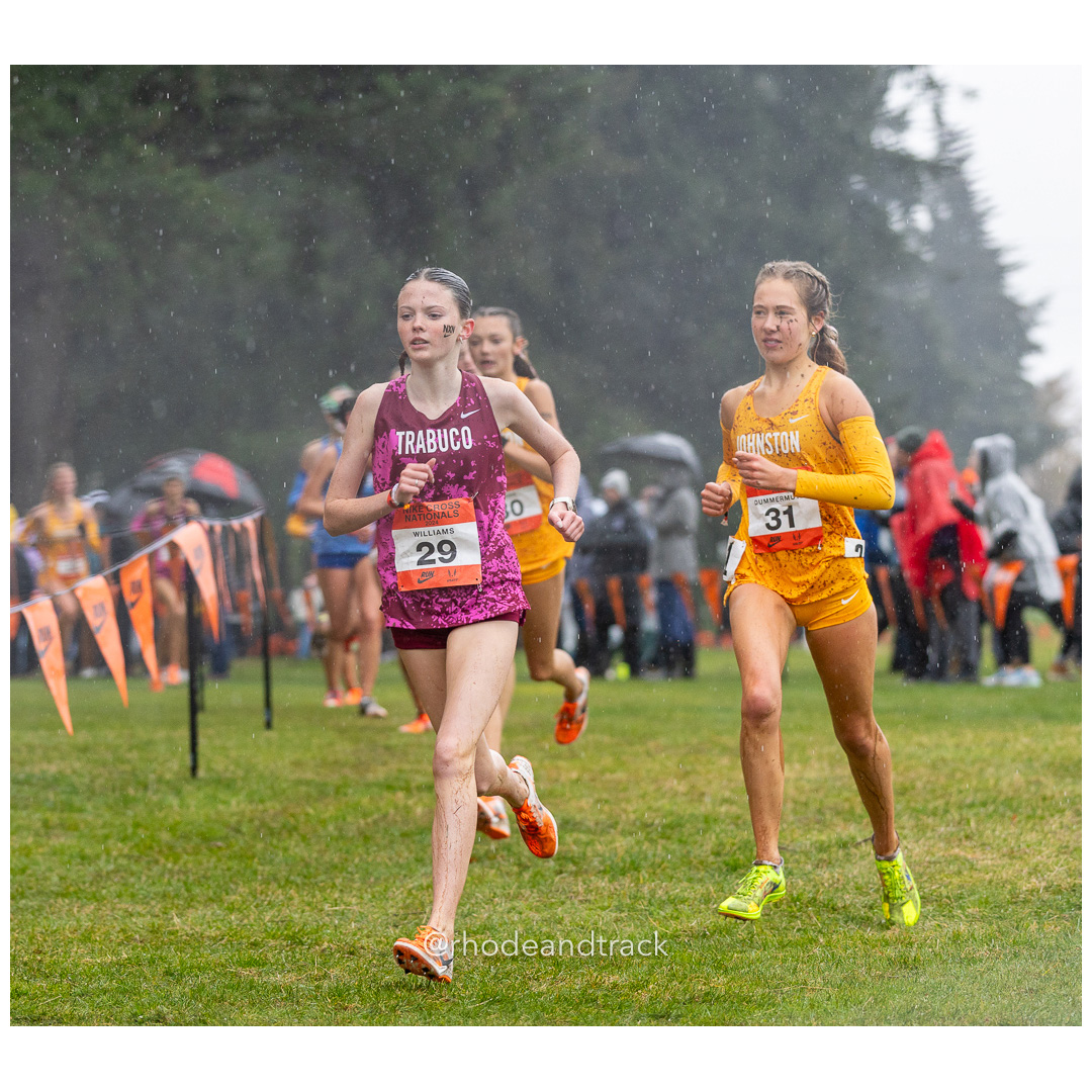 Olivia CHURA Academy #3 • Yr: SR, Evangeline WILLIAMS Trabuco #29 • Yr: FR, Audrey DUMMERMUTH Johnston #31 • Yr: JR - 2024 Nike Cross Count…
