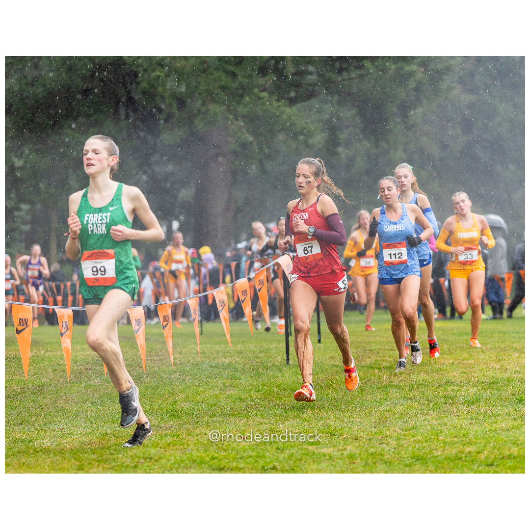 Sam REID Forest Park #99 • Yr: SR, Fiona KLINGBEIL Clifton Park #67 • Yr: SR, Gabriella TESORIERO Carroll #112 • Yr: SR - 2024 Nike Cross C…