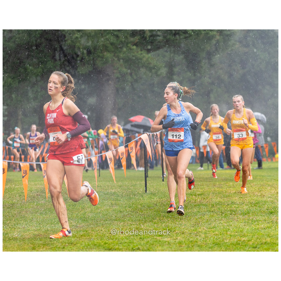 Gabriella TESORIERO Carroll #112 • Yr: SR, Aubrielle TOUSEY Johnston #33 • Yr: SO - 2024 Nike Cross Country National Championships at Glend…