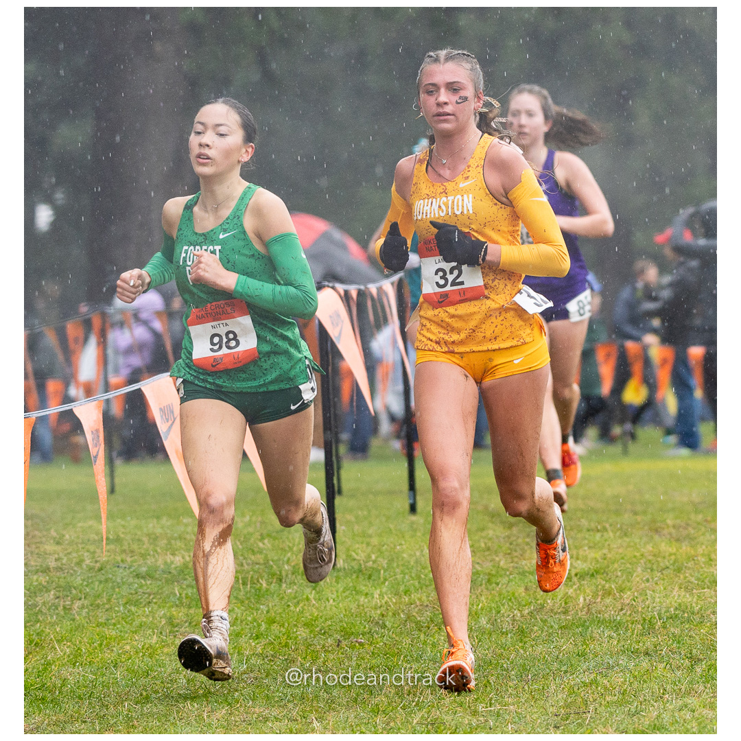 Reiko NITTA Forest Park #98 • Yr: SR, Jayna LAMPING Johnston #32 • Yr: JR - 2024 Nike Cross Country National Championships at Glendoveer Go…