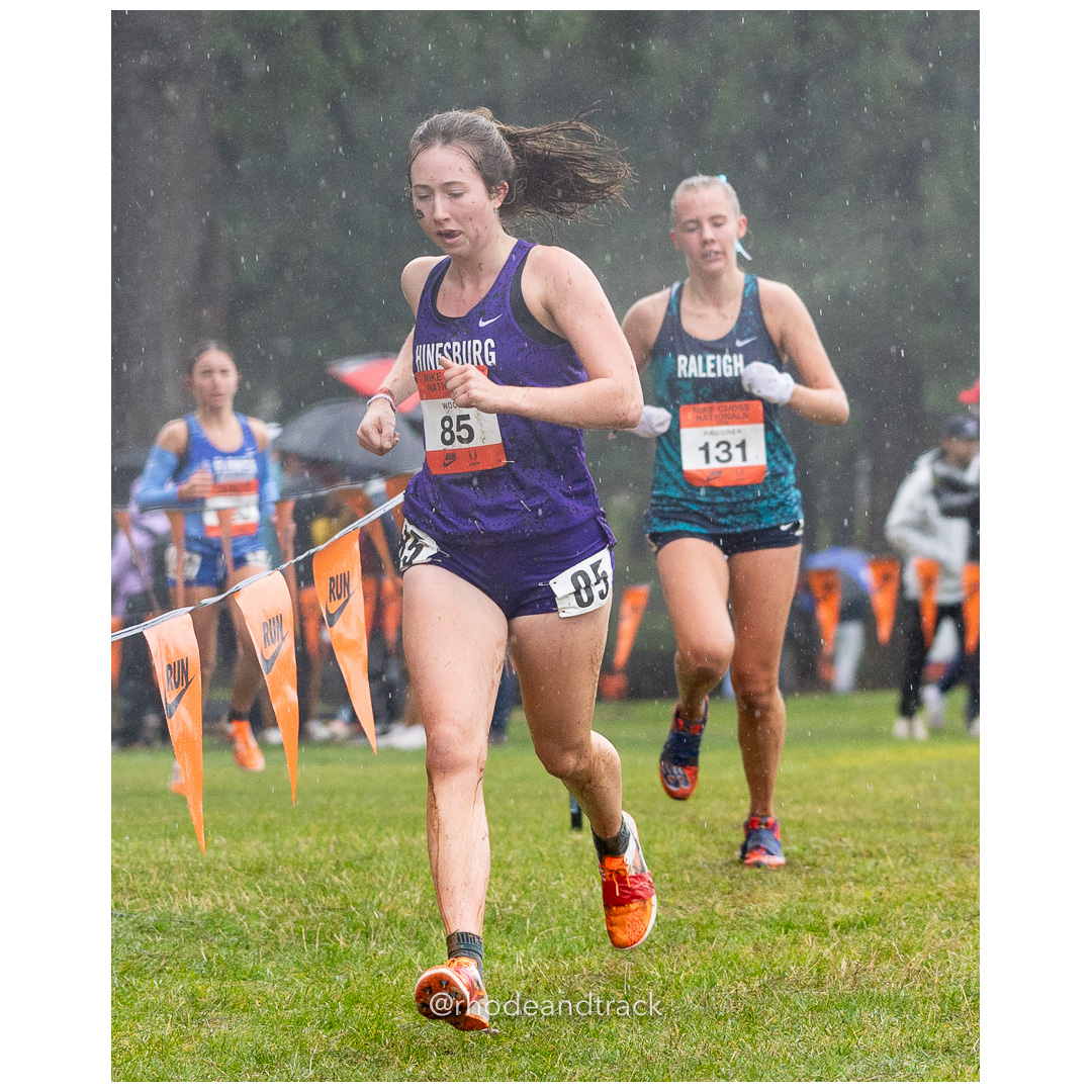Annalise WOOD Hinesburg #85 • Yr: SR, Katherine PAGOREK Raleigh #131 • Yr: SR - 2024 Nike Cross Country National Championships at Glendovee…