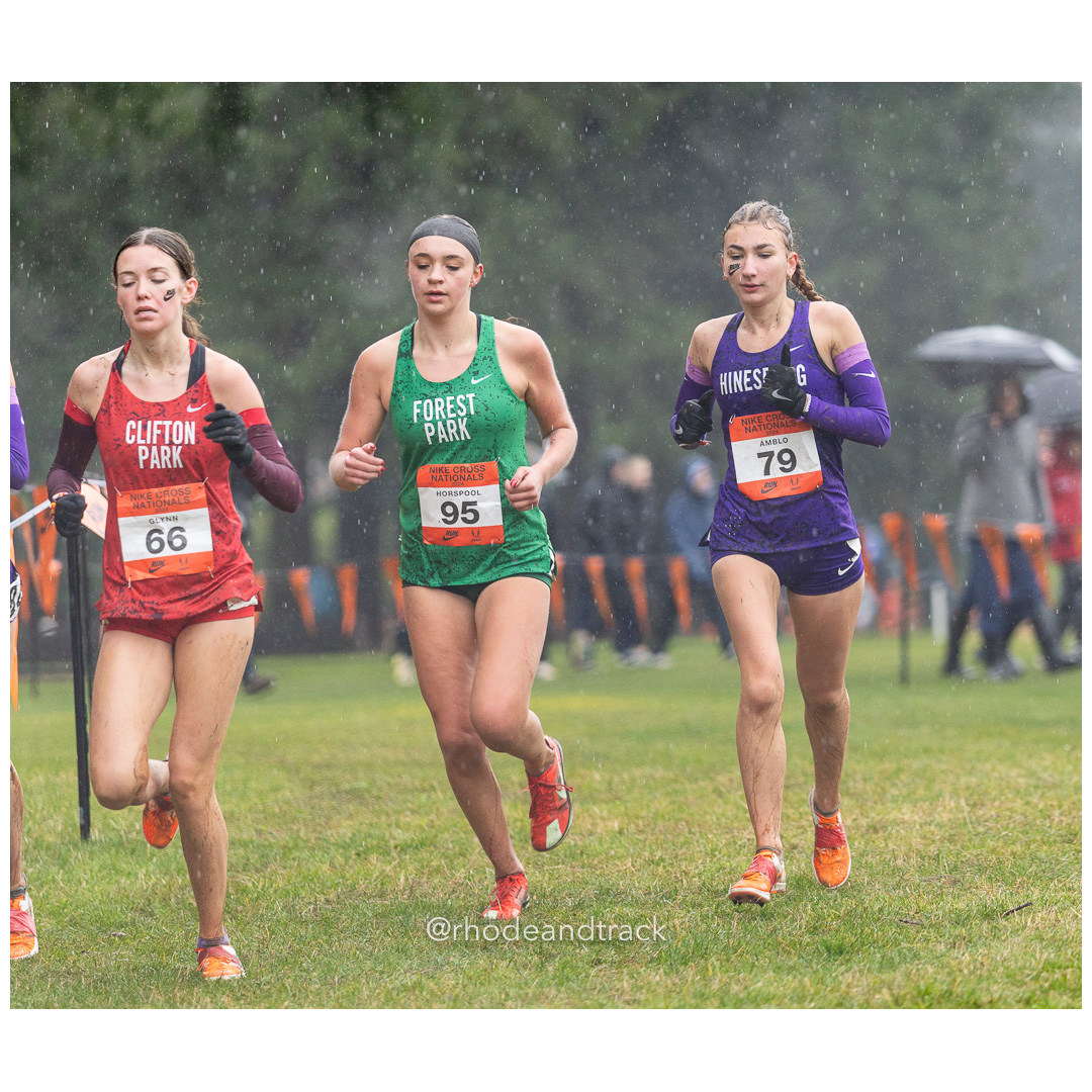 Moira GLYNN Clifton Park #66 • Yr: JR, Emma HORSPOOL Forest Park #95 • Yr: SR, Justyna AMBLO Hinesburg #79 • Yr: SO - 2024 Nike Cross Count…