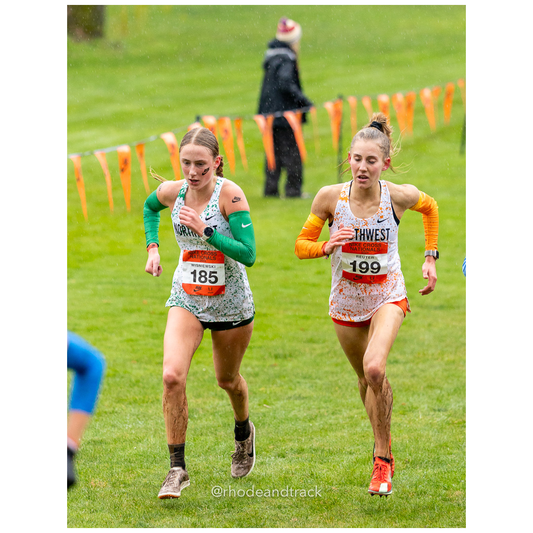 Emily WISNIEWSKI Northwest-5 #185 • Yr: SR, Delaney REUTER Southwest-5 #199 • Yr: SO - 2024 Nike Cross Country National Championships at Gl…