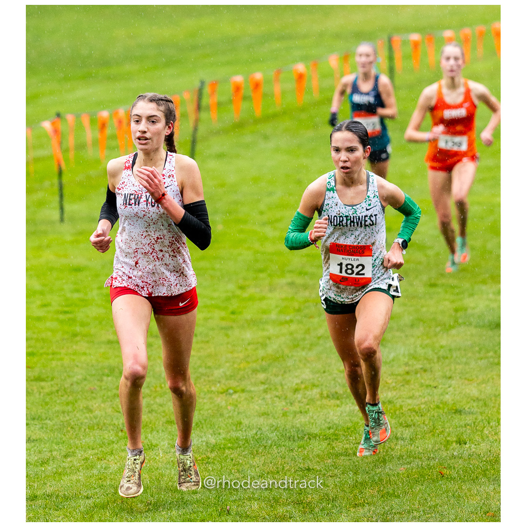 Zariel MACCHIA New York-4 #174 • Yr: SR, Chloe HUYLER Northwest-2 #182 • Yr: SR - 2024 Nike Cross Country National Championships at Glendov…