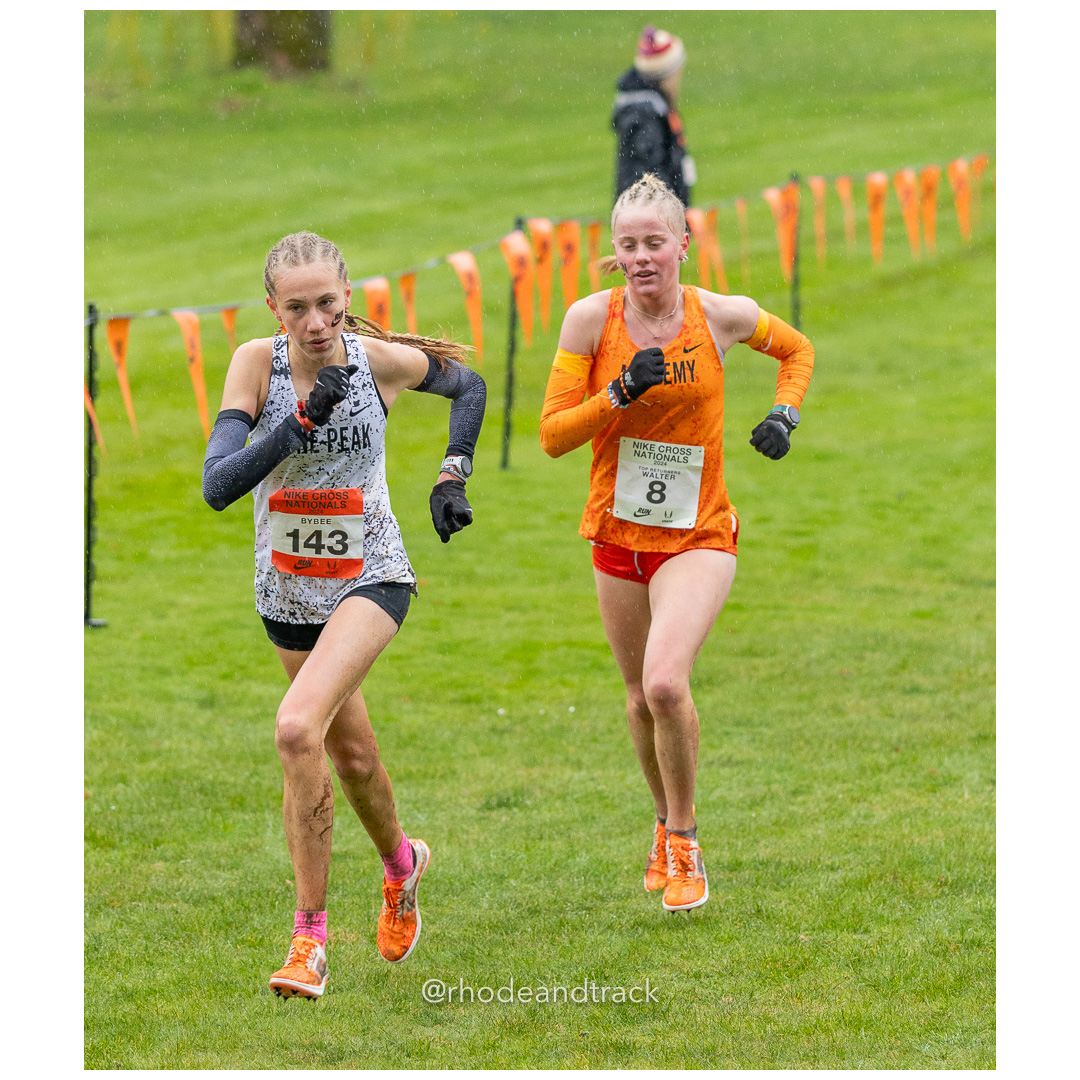 Maya BYBEE Lone Peak #143 • Yr: SO, Tessa WALTER Academy #8 • Yr: SR - 2024 Nike Cross Country National Championships at Glendoveer Golf Cl…