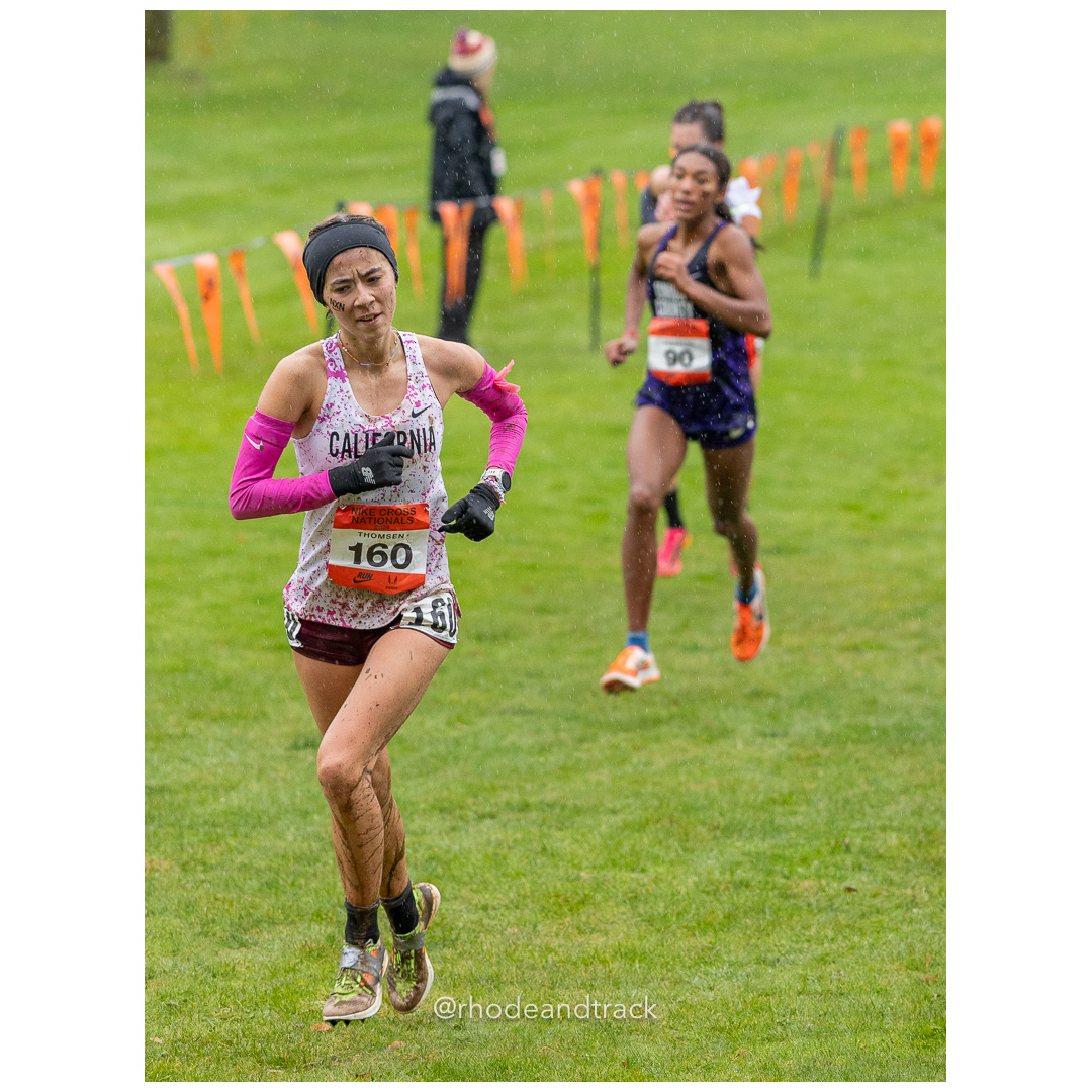 Hanne THOMSEN California-5 #160 • Yr: SR - 2024 Nike Cross Country National Championships at Glendoveer Golf Club in Portland, Oregon on De…