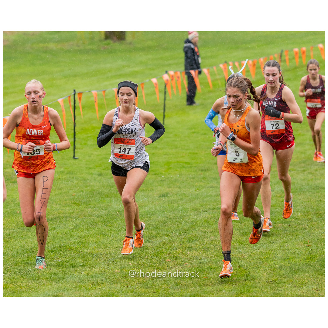 Brielle NILSSON Lone Peak #147 • Yr: JR, Mariah HOOK Academy #5 • Yr: SO, Kate BANNIGAN Delmar #72 • Yr: SR - 2024 Nike Cross Country Natio…