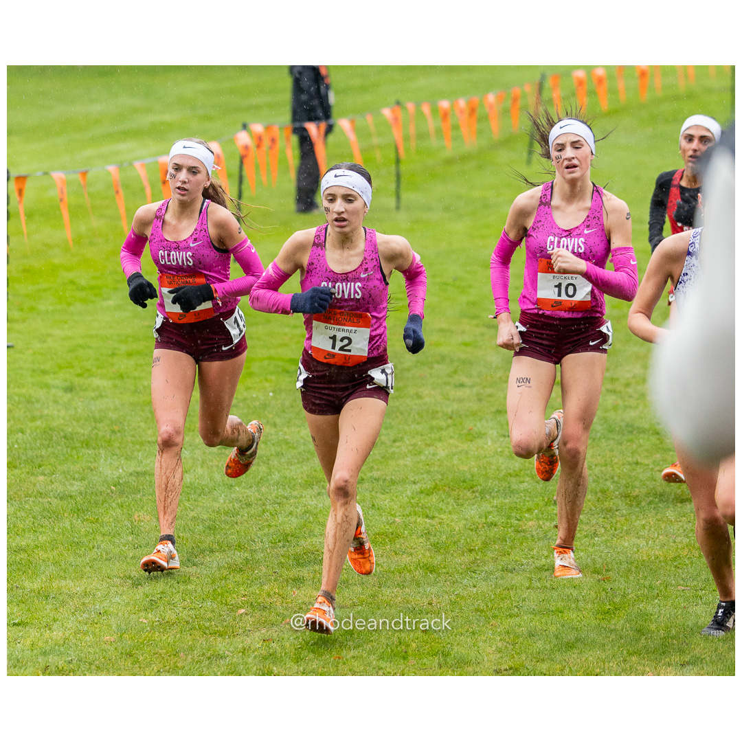 Brooklyn BUCKLEY Clovis #10 • Yr: FR, Sierra CORNETT Clovis #11 • Yr: SR, Gaby GUTIERREZ Clovis #12 • Yr: FR - 2024 Nike Cross Country Nati…
